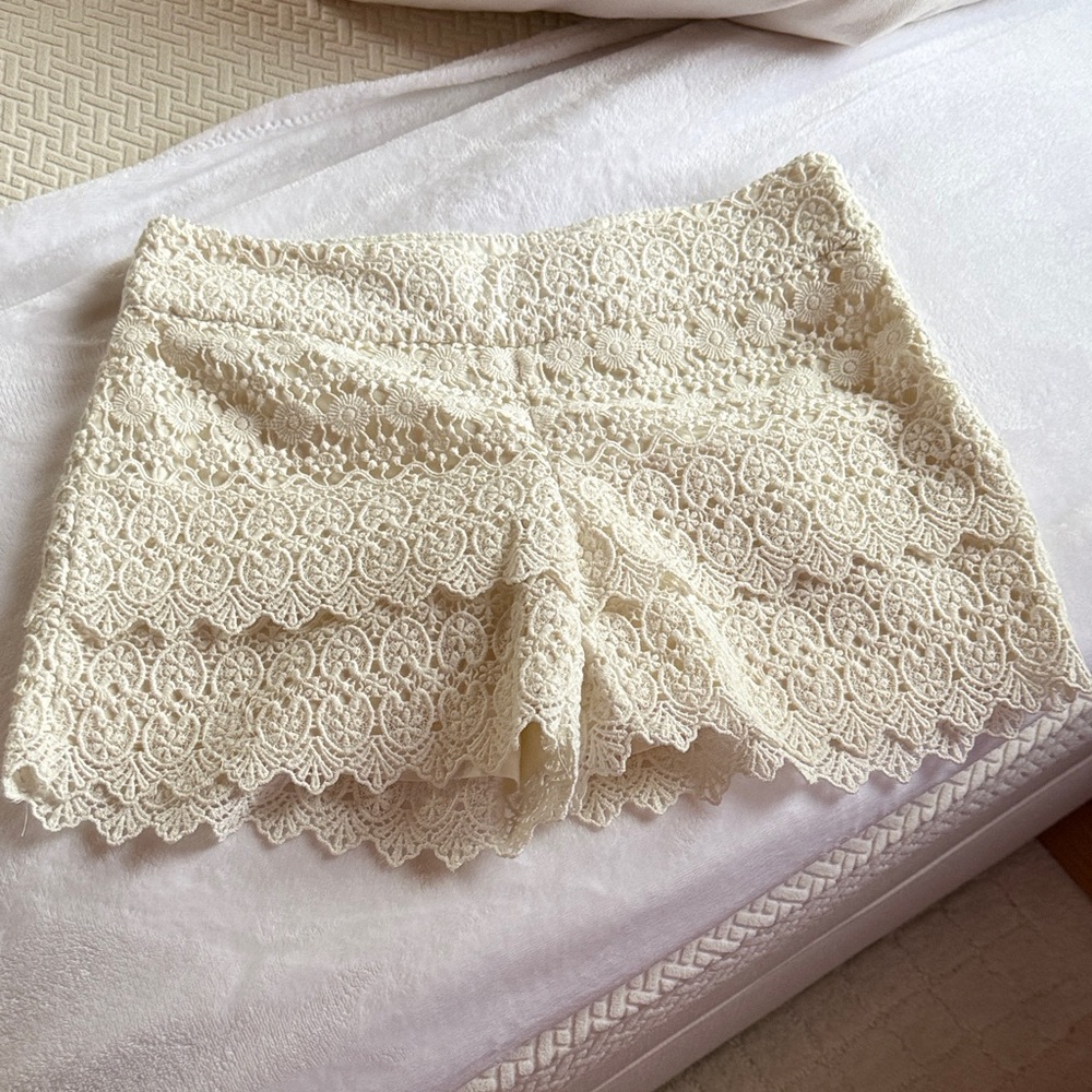Ivory Crochet Lace Skort